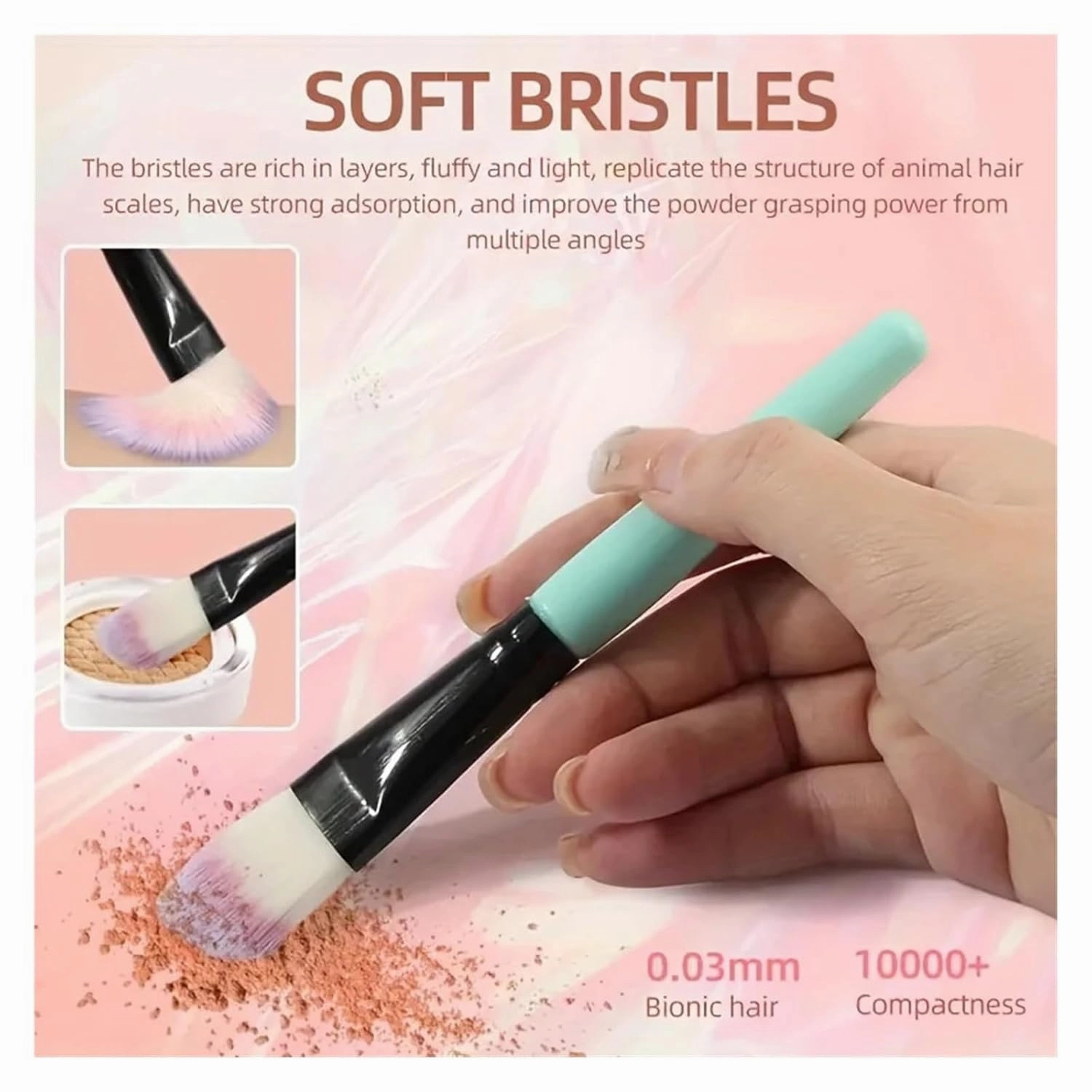 Makeup Brushes 20pcs Eyeshadow Professional Women Cosmetics Face Brush Eyebrow Eyelash Lip Powder Blush Set Travel Make Up Tools(Green)