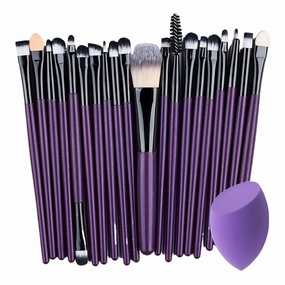 Makeup Brushes 20pcs Eyeshadow Professional Women Cosmetics Face Brush Eyebrow Eyelash Lip Powder Blush Set Travel Make Up Tools(Green)