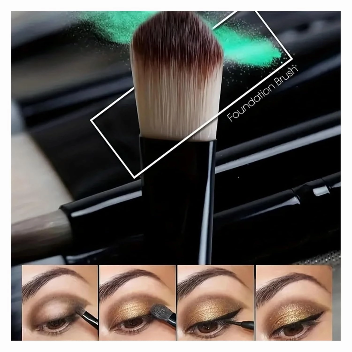 Makeup Brushes 20pcs Eyeshadow Professional Women Cosmetics Face Brush Eyebrow Eyelash Lip Powder Blush Set Travel Make Up Tools(Green)