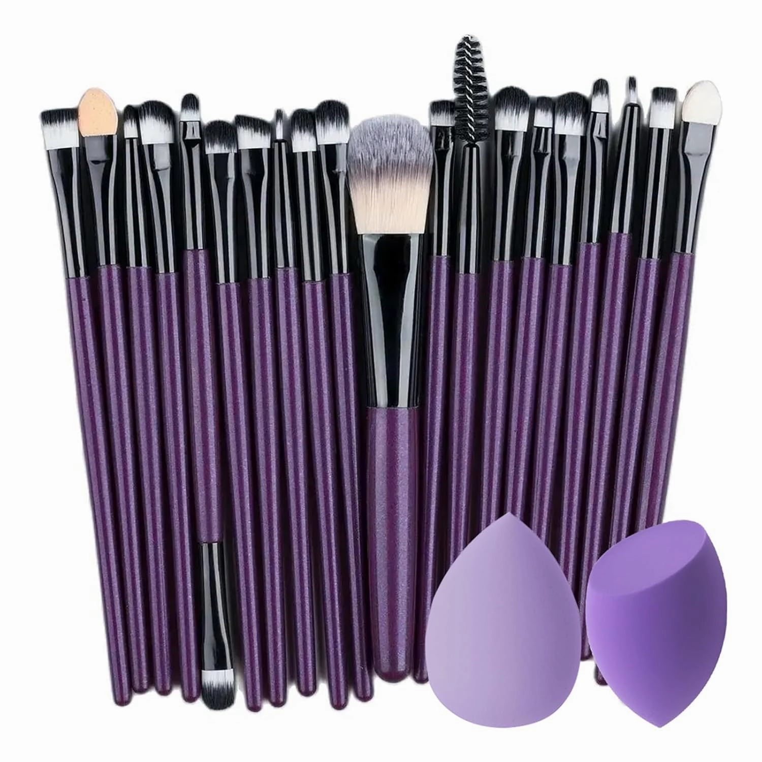 Makeup Brushes 20pcs Eyeshadow Professional Women Cosmetics Face Brush Eyebrow Eyelash Lip Powder Blush Set Travel Make Up Tools(Green)