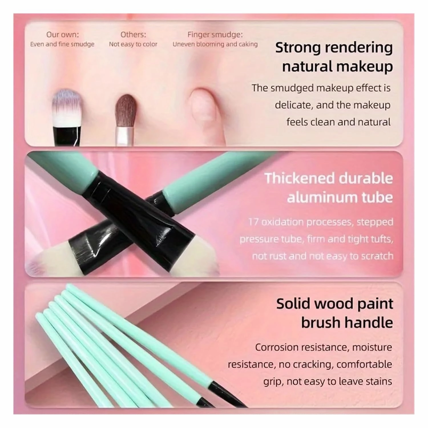 Makeup Brushes 20pcs Eyeshadow Professional Women Cosmetics Face Brush Eyebrow Eyelash Lip Powder Blush Set Travel Make Up Tools(Green)