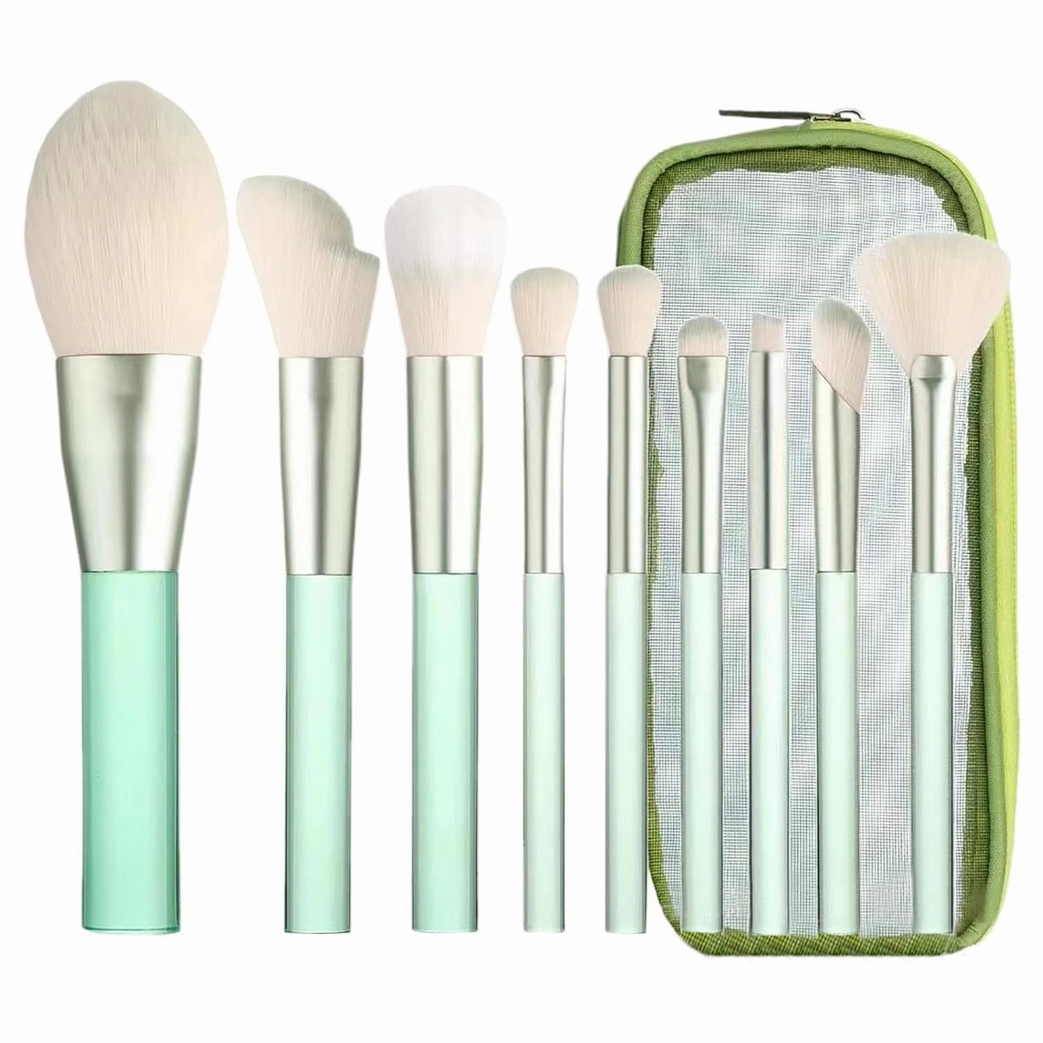 Makeup Brushes with Organizer Bag, 9 Pcs Premium Synthetic Foundation Brush,Eyeliner Blending Contour Concealer Powder Eyeshadow Brushes for Makeup,Gifts for Women