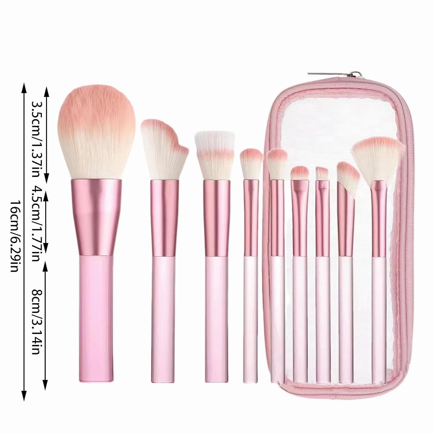 Makeup Brushes with Organizer Bag, 9 Pcs Premium Synthetic Foundation Brush,Eyeliner Blending Contour Concealer Powder Eyeshadow Brushes for Makeup,Gifts for Women