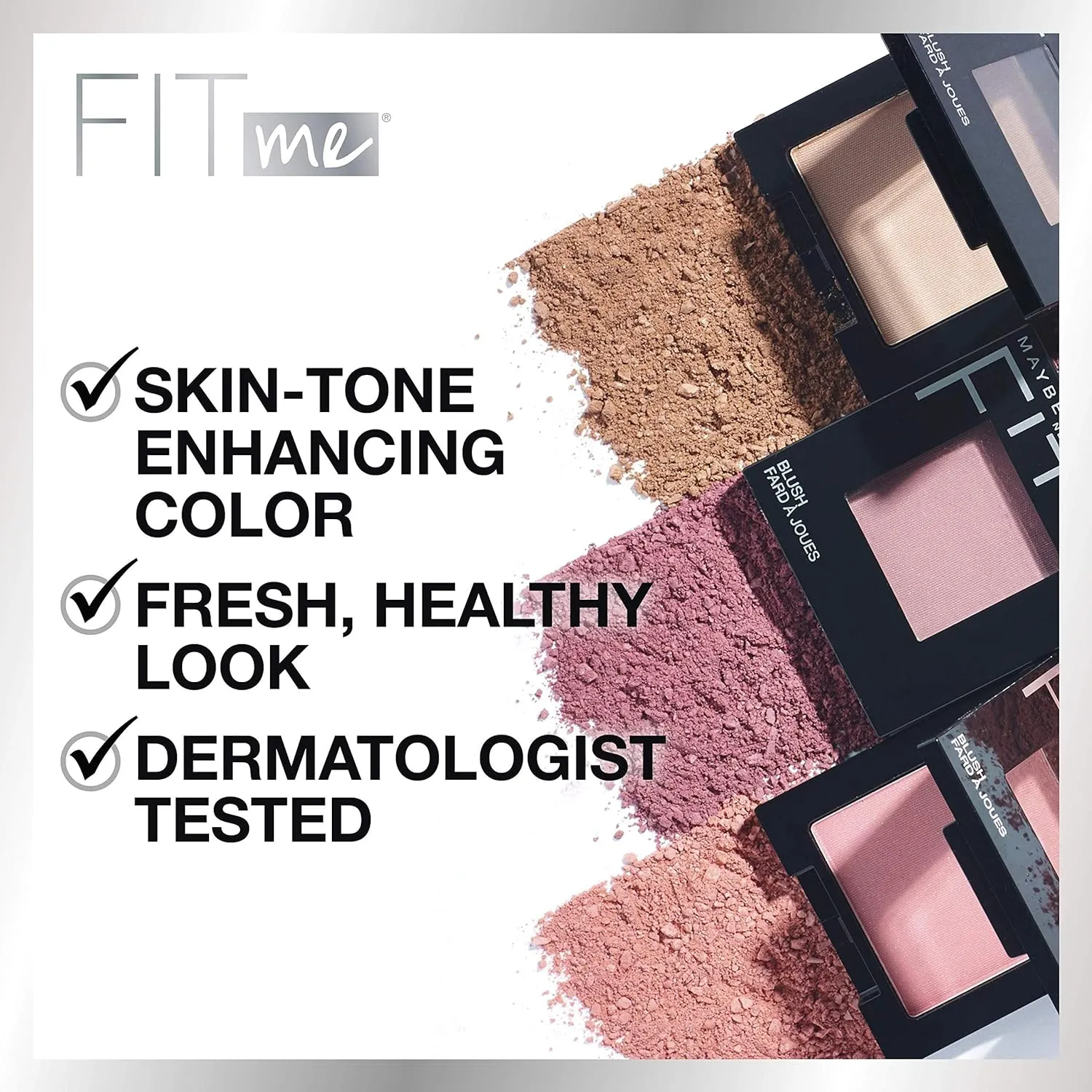 Maybelline Fit Me Loose Finishing Powder   Fit Me Blush Makeup Bundle, Includes 1 Setting Powder in Dark and 1 Blush in Berry
