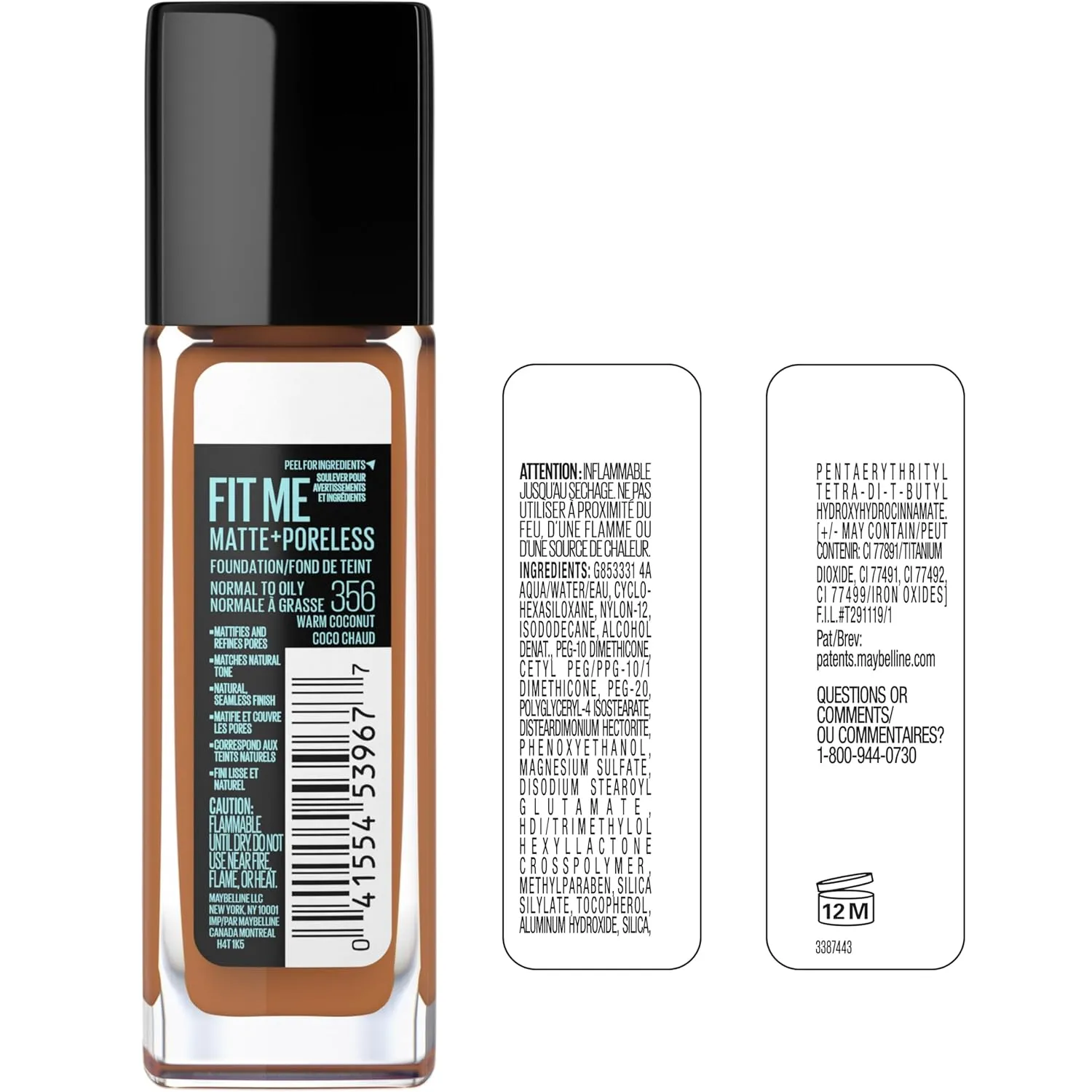 Maybelline Fit Me Matte   Poreless Liquid Foundation   Fit Me Mattifying Primer Makeup Bundle, Includes 1 Foundation in Java and 1 Primer