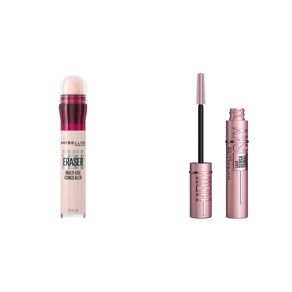 Maybelline Instant Age Rewind Eraser Dark Circles Treatment Multi-Use Concealer & Lash Sensational Sky High Washable Mascara Makeup