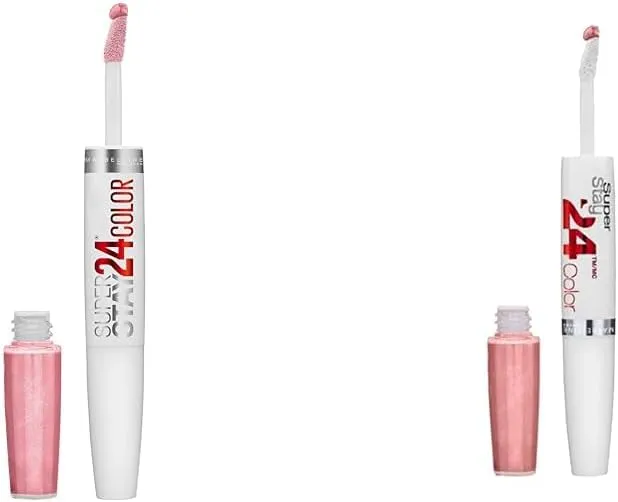 MAYBELLINE Super Stay 24 2-Step Liquid Lipstick Makeup, So Pearly Pink and Timeless Toffee Shades, 1 Count Each