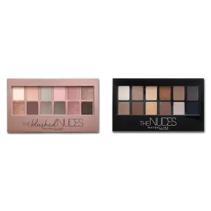 MAYBELLINE The Blushed Nudes and The Nudes Eyeshadow Palettes Makeup, 12 Pigmented Matte & Shimmer Shades Each, Blendable Powder, 1 Count