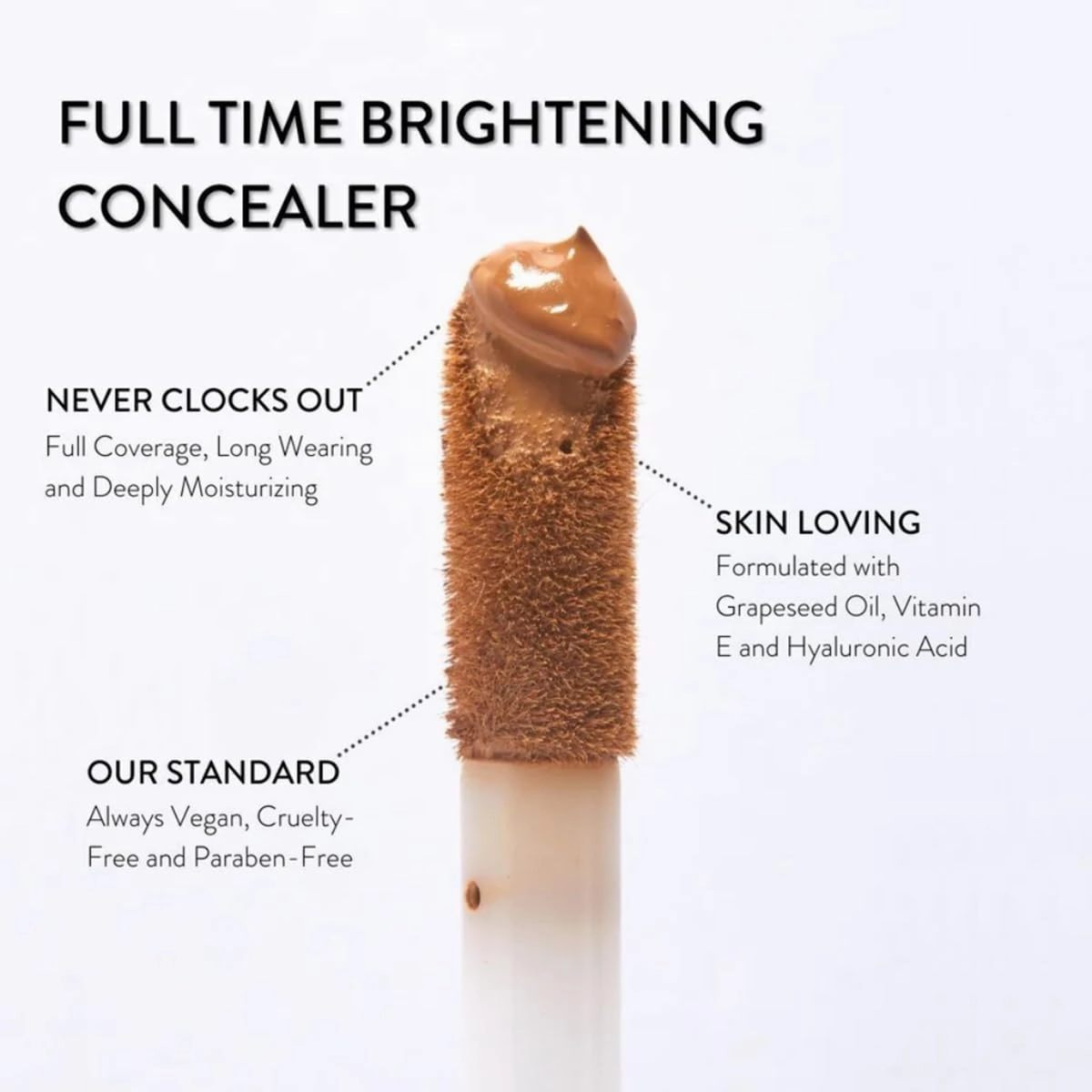 Mented Cosmetics Full-Time Eye Brightening Concealer for Women, Lightweight Full-Coverage Eye Makeup Concealer, Under Eyes Make Up Corrector, Blemishes & Contour, Clock In