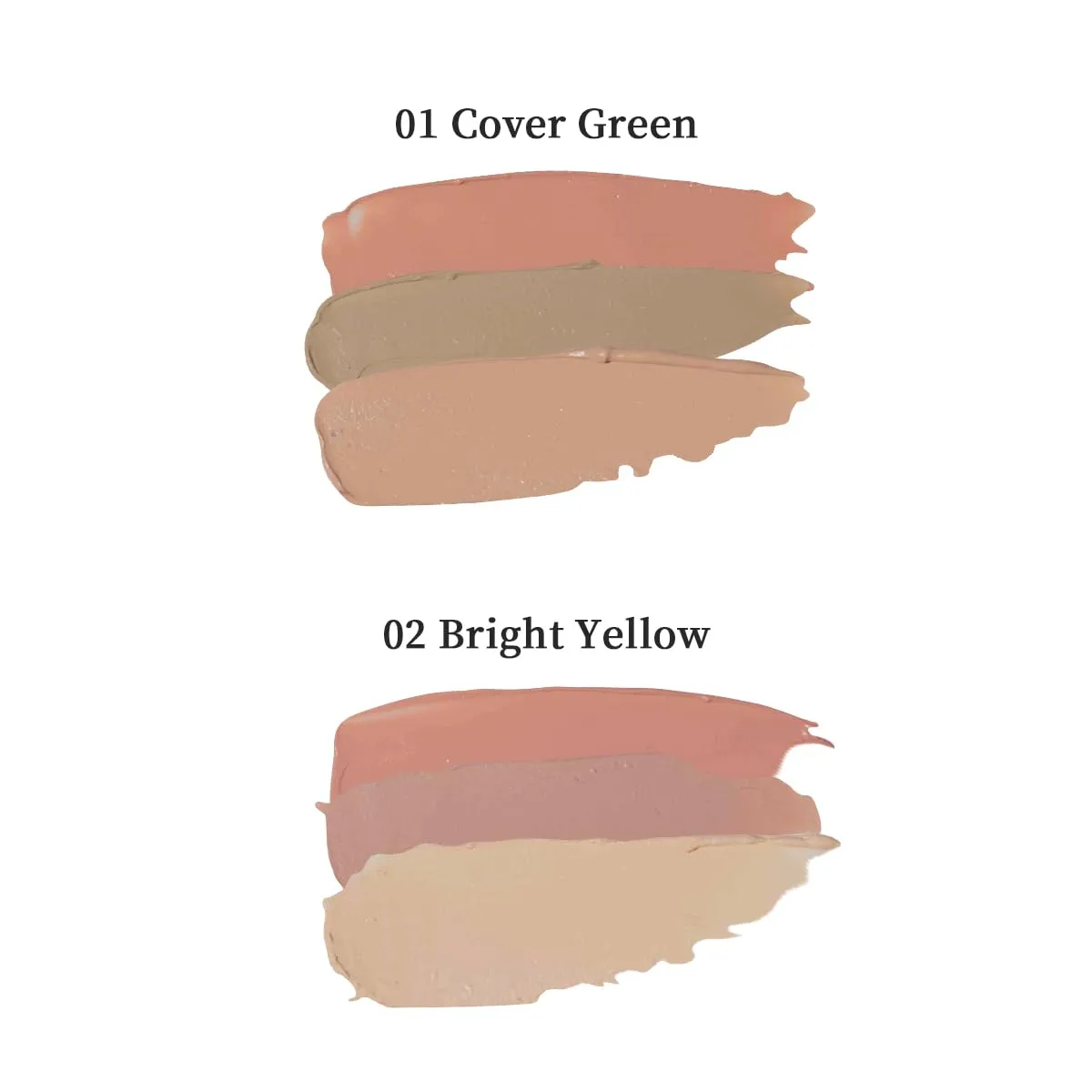 MilleFee Secret Concealer Palette 02 Bright Yellow, High Coverage, for Dark Circle, Redness