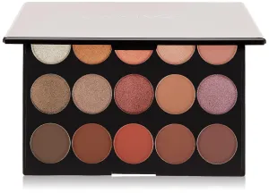 Minah Collection 15-Shades Eye Shadow Palette with Mirror - High Pigment Eyeshadow - Shimmer, Frost, & Matte Finish - Cruelty Free Cosmetics - Romance - 22.8 g / 0.08 oz
