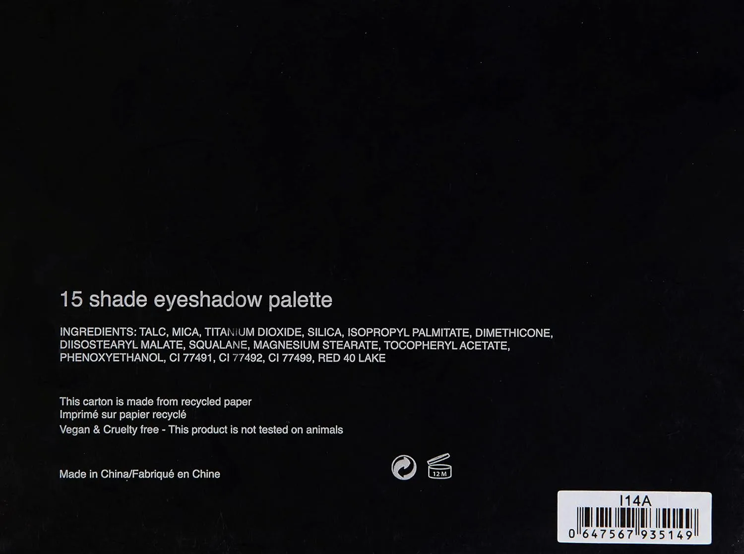 Minah Collection 15-Shades Eye Shadow Palette with Mirror