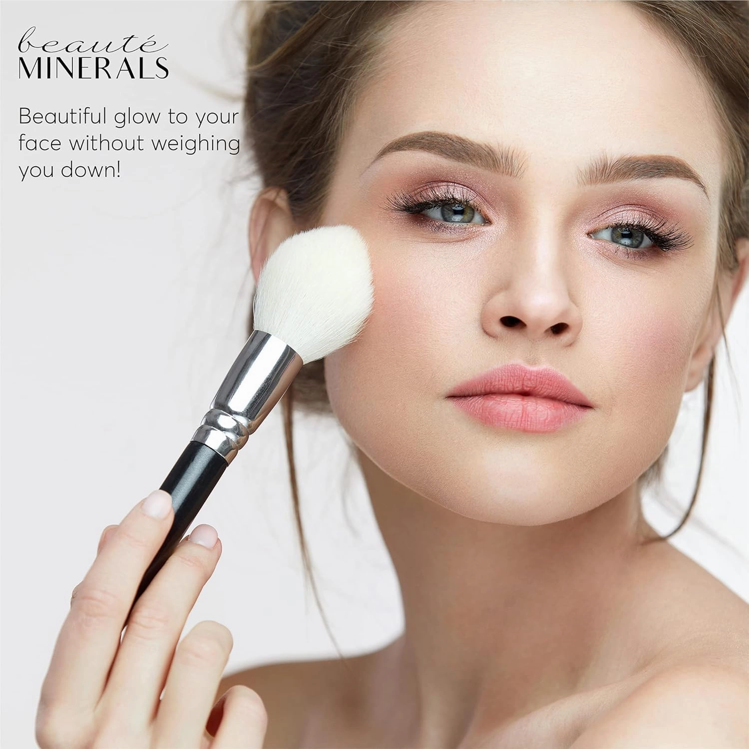 Mineral Blush Powder by Beauté Minerals | Gluten Free Pressed Powder Blush Makeup: Natural Makeup Contour, Blush and Highlighter Palette for Glowing Skin, Body Shimmer, Lip and Cheek Tint in Peachy