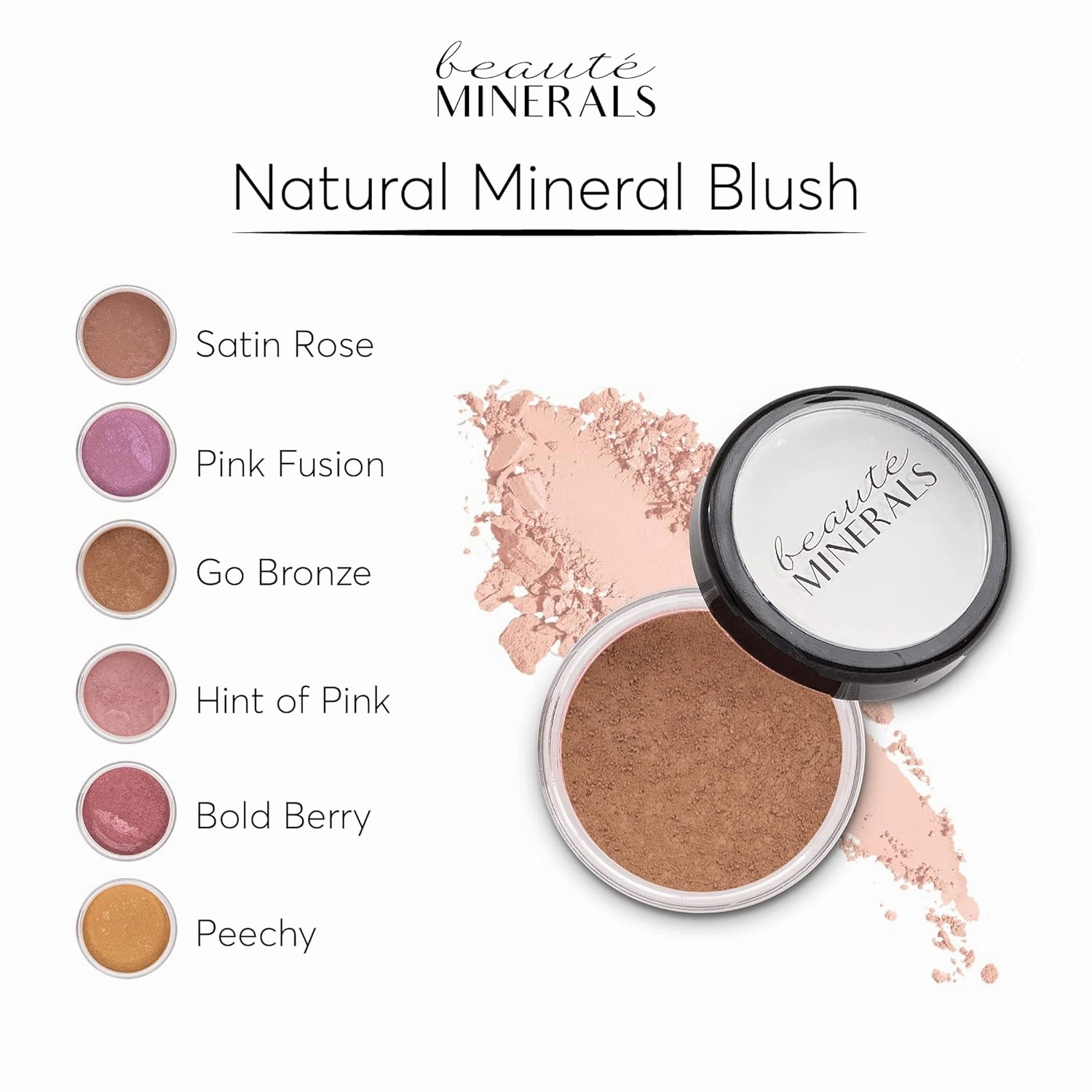 Mineral Blush Powder by Beauté Minerals | Gluten Free Pressed Powder Blush Makeup: Natural Makeup Contour, Blush and Highlighter Palette for Glowing Skin, Lip and Cheek Tint in Natural Radiance