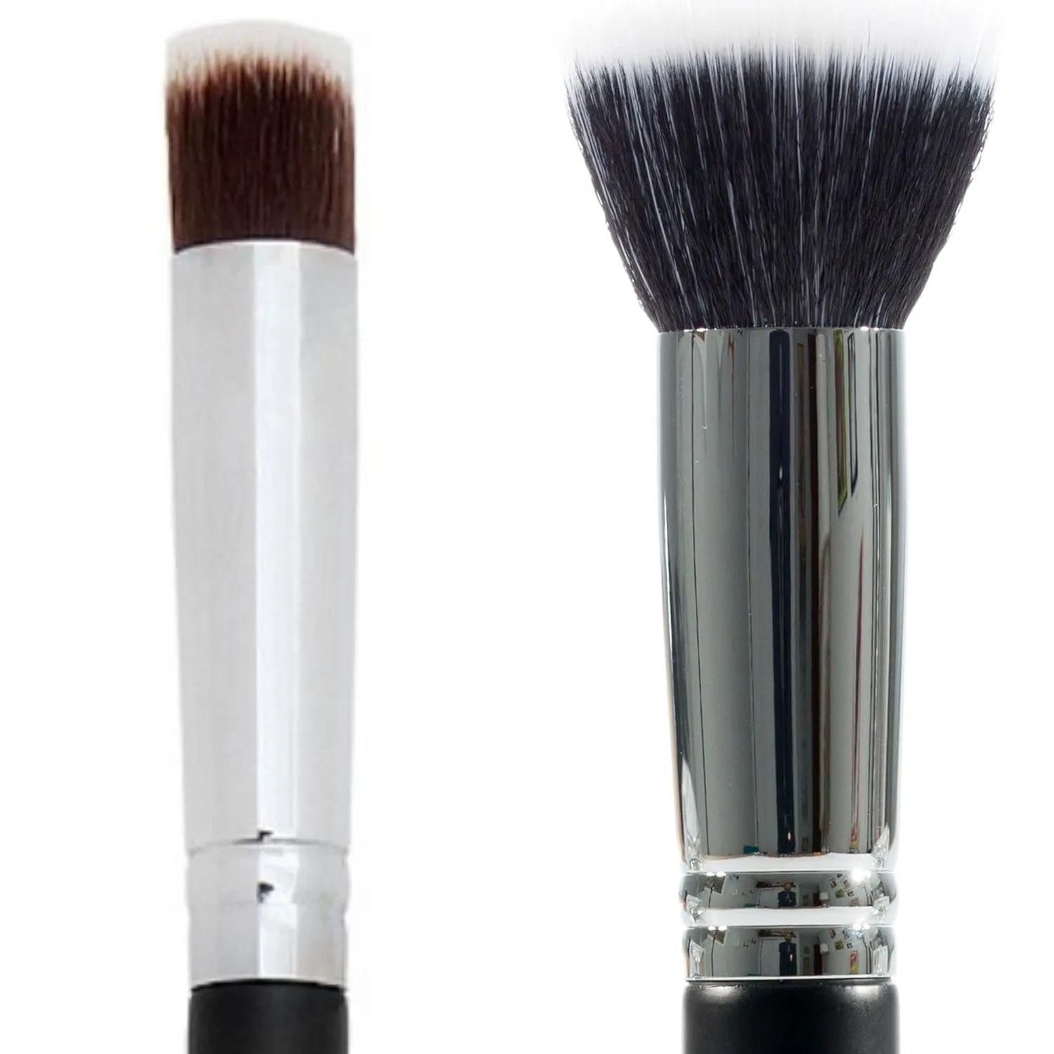 Mini Flat Top Under Eye Concealer Brush   Large Stippling Foundation Makeup Brush - Beauty Junkees Soft Synthetic Bristles for Applying, Blending, Buffing, Sculpting Powder, Liquid, Cream, Minerals