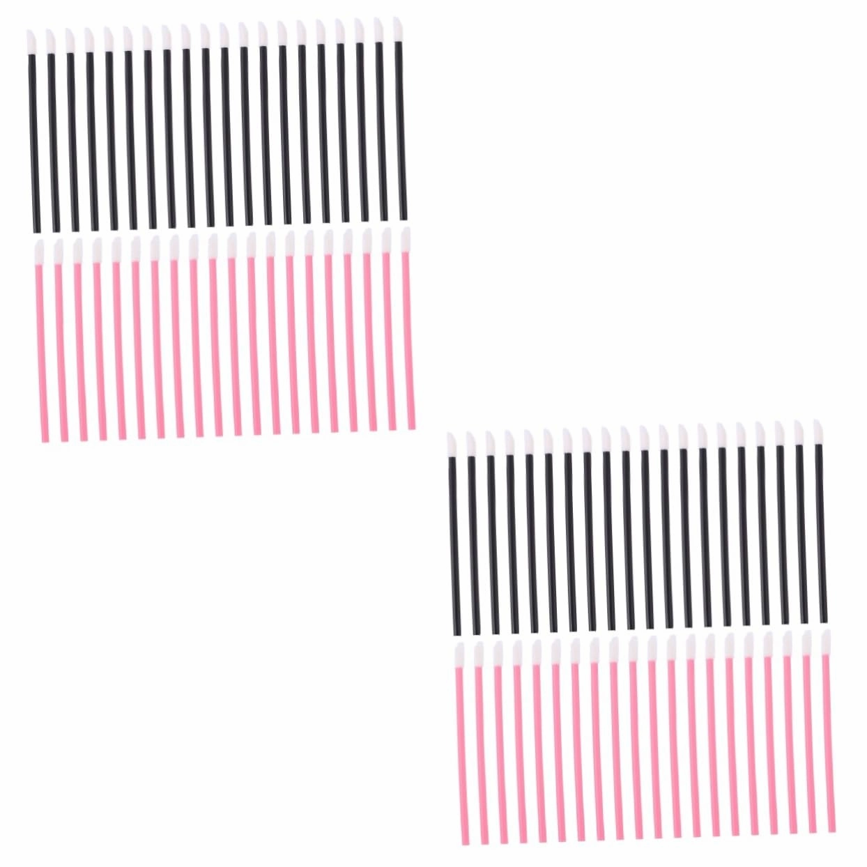 Mipcase 400 Pcs Cotton Swab Gloss Lipstick Mascara Brush Lip Brush Exfoliating Lip Tint Makeup Lip Brush Practical Lip Brush Makeup Tool Makeup Brush Makeup Beauty Tools Plastic Black