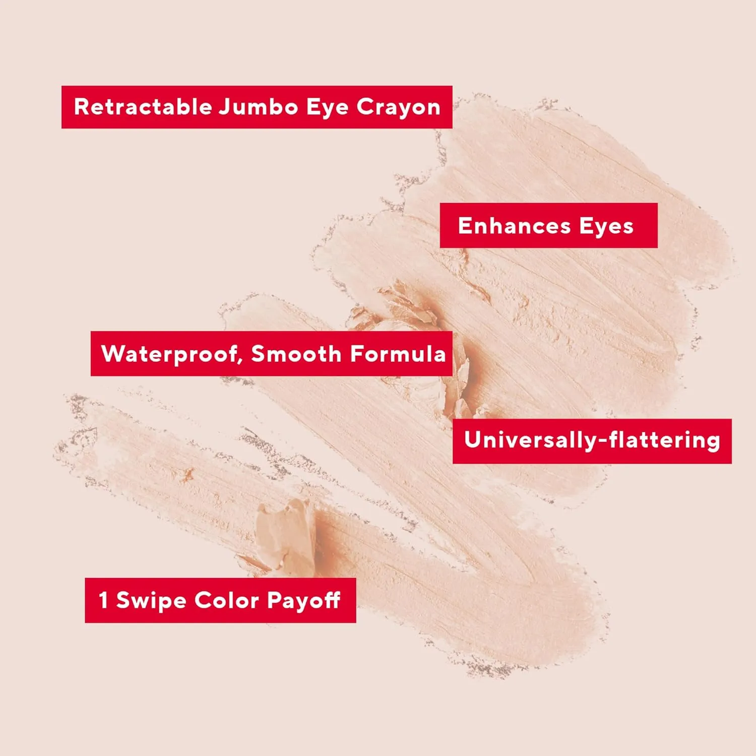 Mirabella Eye Crayon Jumbo Waterproof Eyeliner Pencil, Ultra-Creamy and Highly Pigmented Eyeshadow Stick Glides Smoothly and Blends Effortlessly, Offers All-Day Wear and Smoky Looks, Champagne