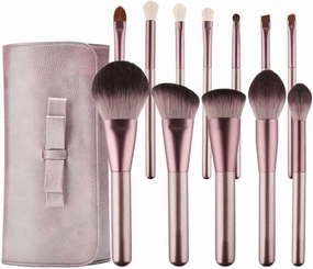 MIXIA Makeup Brush Set 12 Pcs Premium Synthetic Foundation Powder Concealers Eye Shadows Blush Makeup Brushes Lip Cosmetic Brushes Ideal Gift