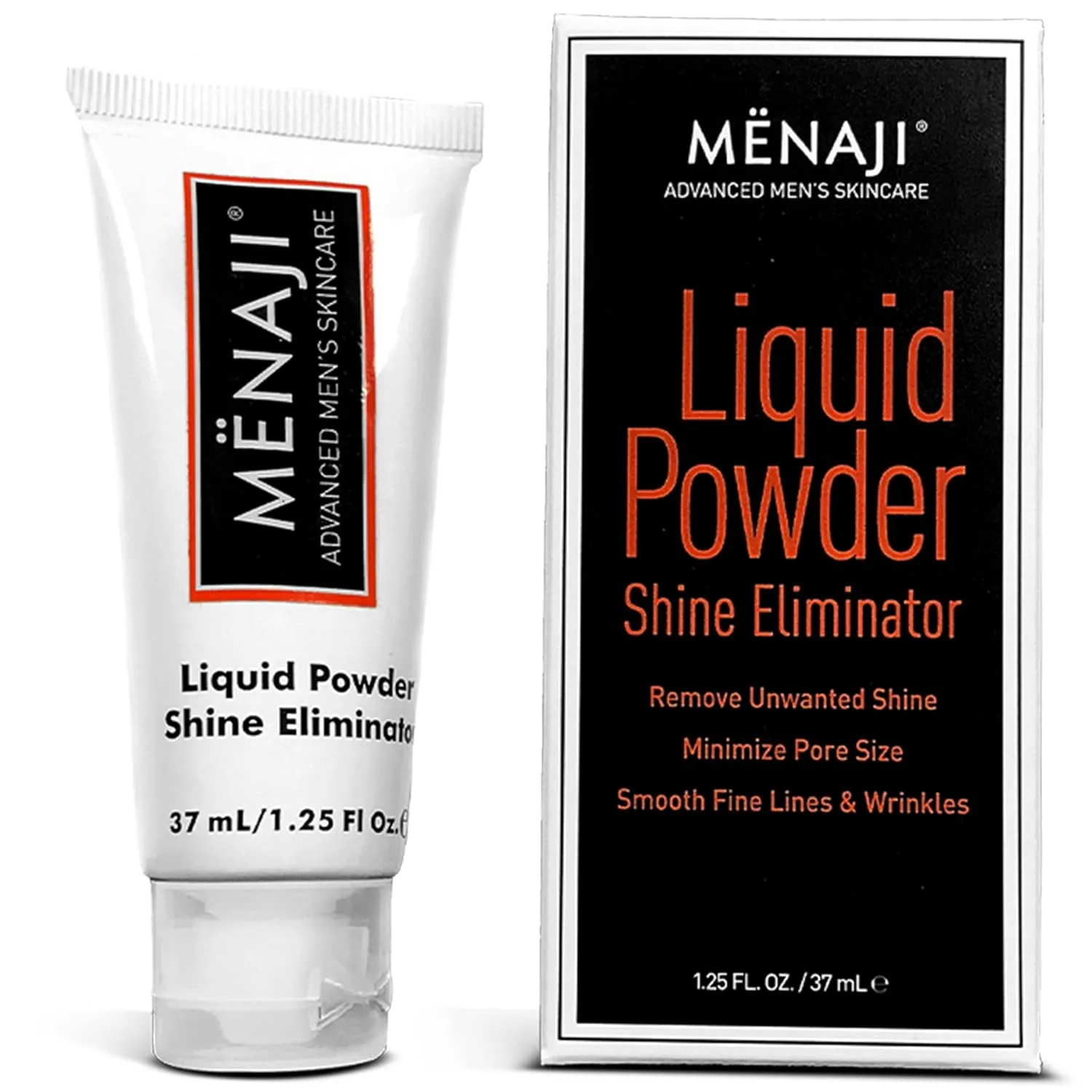 MËNAJI Liquid Powder Shine Eliminator- Moisturizer & Lightweight Liquid Primer Powder for Men - Mens Makeup- Transparent - 1.25 Oz
