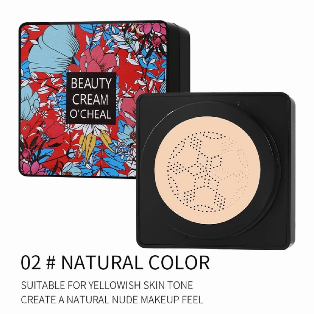 Moisturizing BB Cream with Mushroom Extract, Brightening and Repair Formula, Lasting Hydration (Mushroom air cushion natural color, 0.115kg)