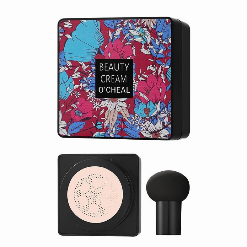 Moisturizing BB Cream with Mushroom Extract, Brightening and Repair Formula, Lasting Hydration (Mushroom air cushion natural color, 0.115kg)