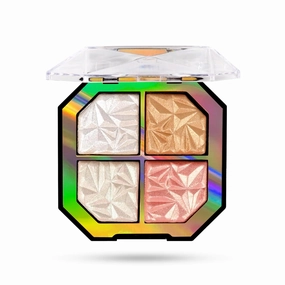 Moon Face Shimmery Highlighter & Eyeshadow Palette | Highly blend-able | Highlighter Palette For Women, 12gm (Multicolor 03)