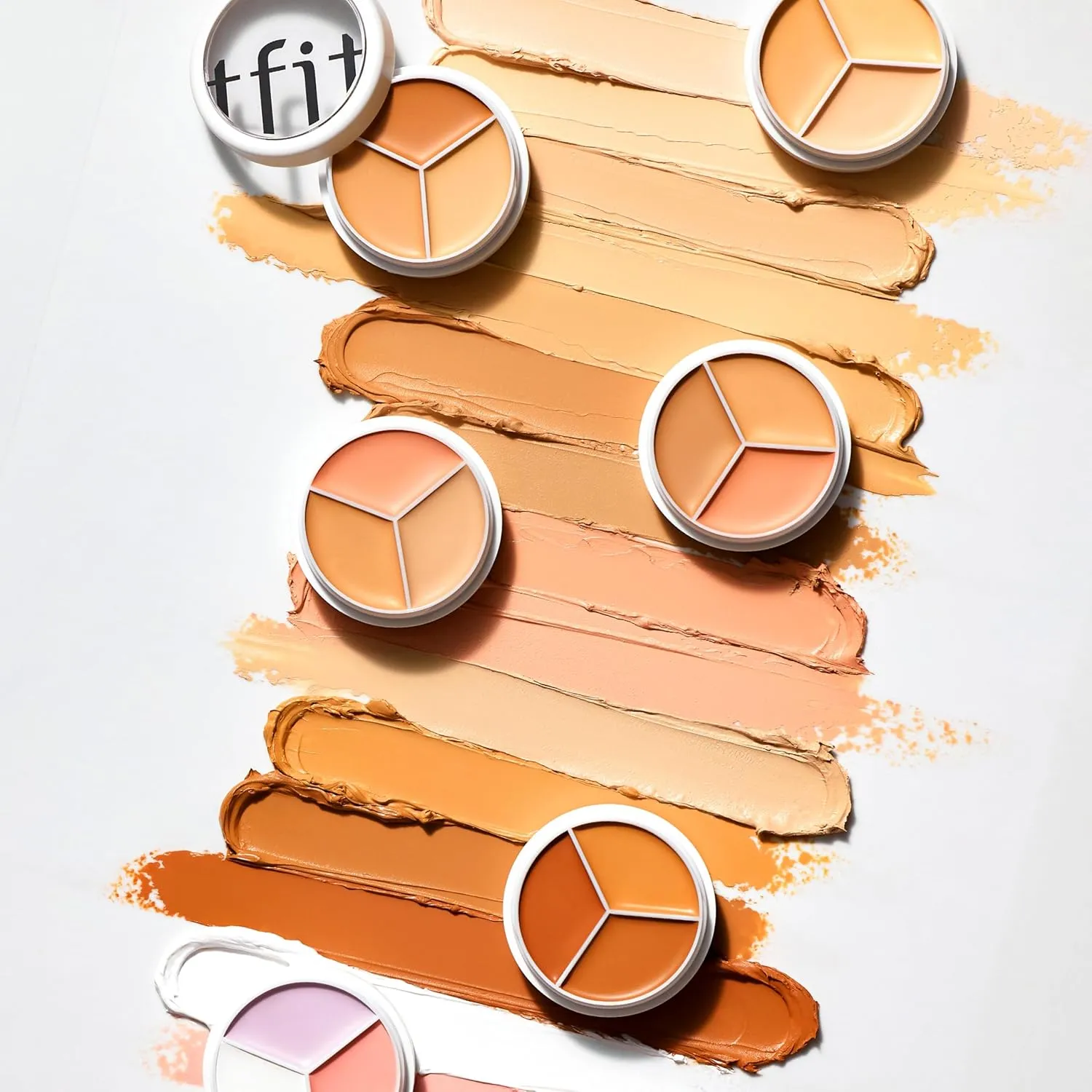 Multi-Use Pot Concealer - Triple Palette | High-Pigmented, Full Coverage & Crease-Proof | Korean Concealer for Dark Circles, Redness & Blemishes (01 Neutral, 0.52 Oz)
