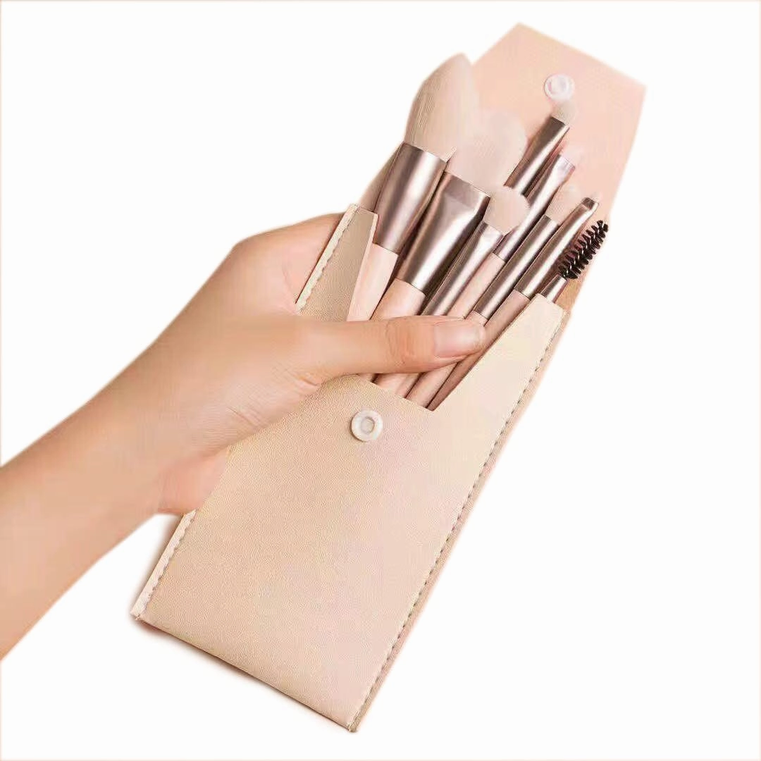 Multi-color Beginner Professional Makeup Brush Set, 8-piece eyeshadow Loose Brush Lip Makeup Tool, Ultra Soft Nylon Hair Powder Blush Concealer Contour Highlighter, Makeup Pack (Skin color)