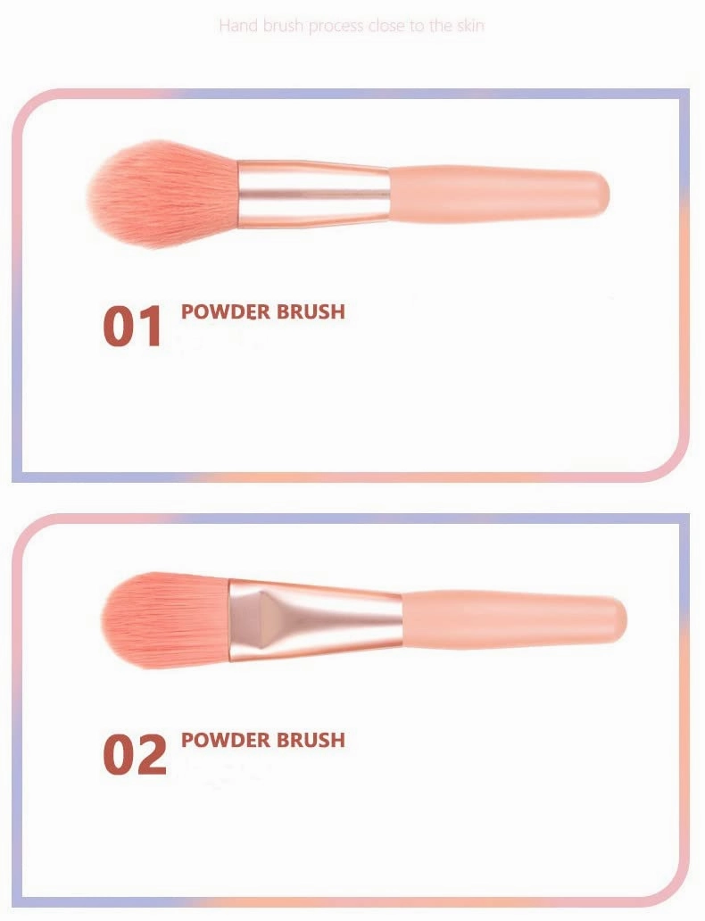 Multi-color Beginner Professional Makeup Brush Set, 8-piece eyeshadow Loose Brush Lip Makeup Tool, Ultra Soft Nylon Hair Powder Blush Concealer Contour Highlighter, Makeup Pack (Skin color)