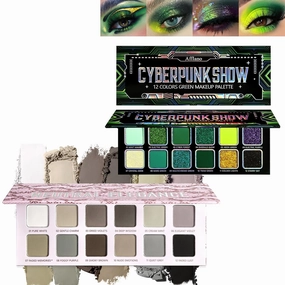Multichrome Green Eyeshadow Palette   All Matte Eyeshadow Palette for Brown Eye, Color-Shifting Green Glitter Eyeshadow Pallet