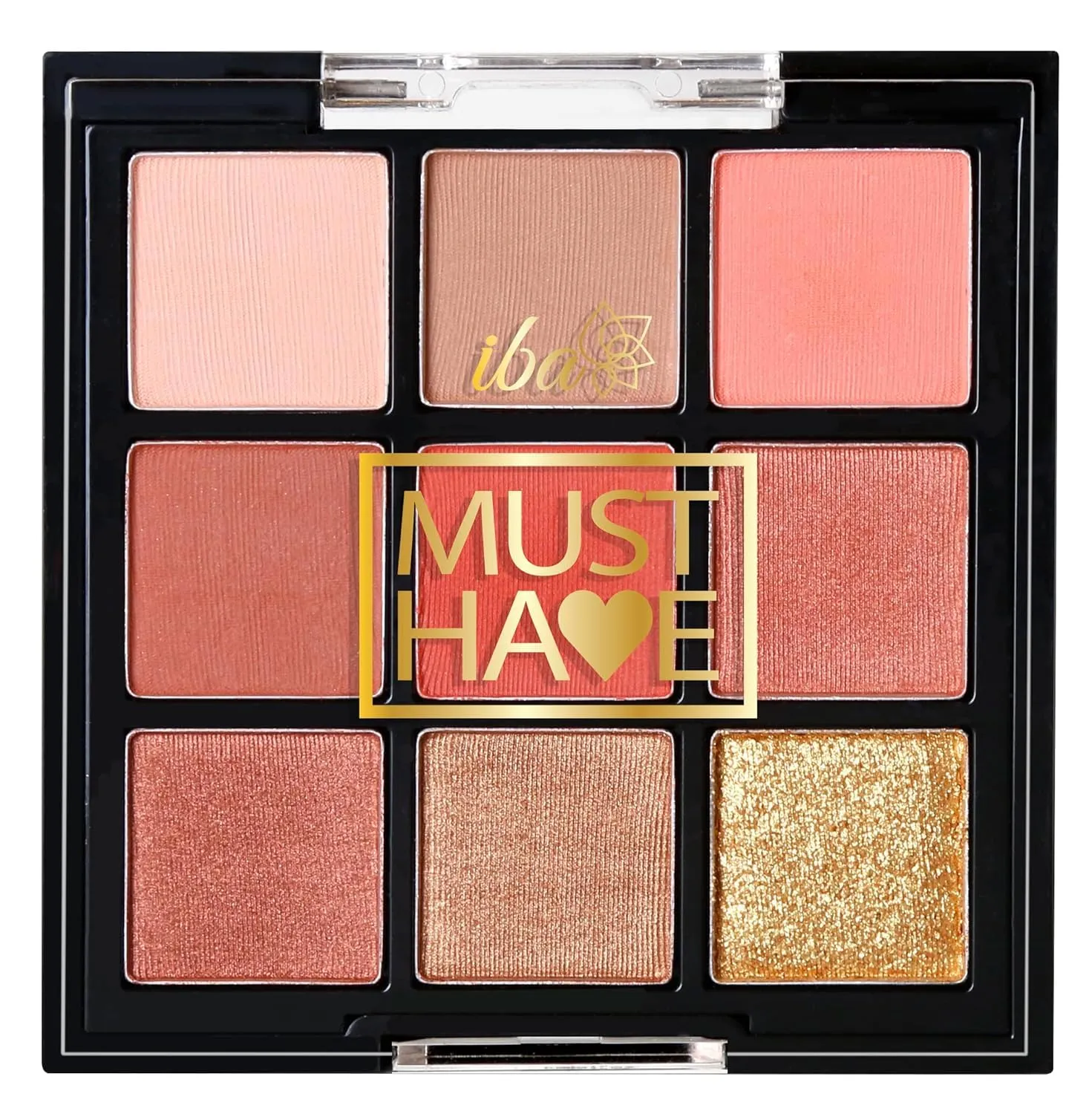 Must Have Limitless Looks Eyeshadow Palette - Peach Glam | 9 Colours Eyeshadow Palette | Shimmer & Metallic Finish Shades | Halal Certified & Vegan Makeup - 10.8g