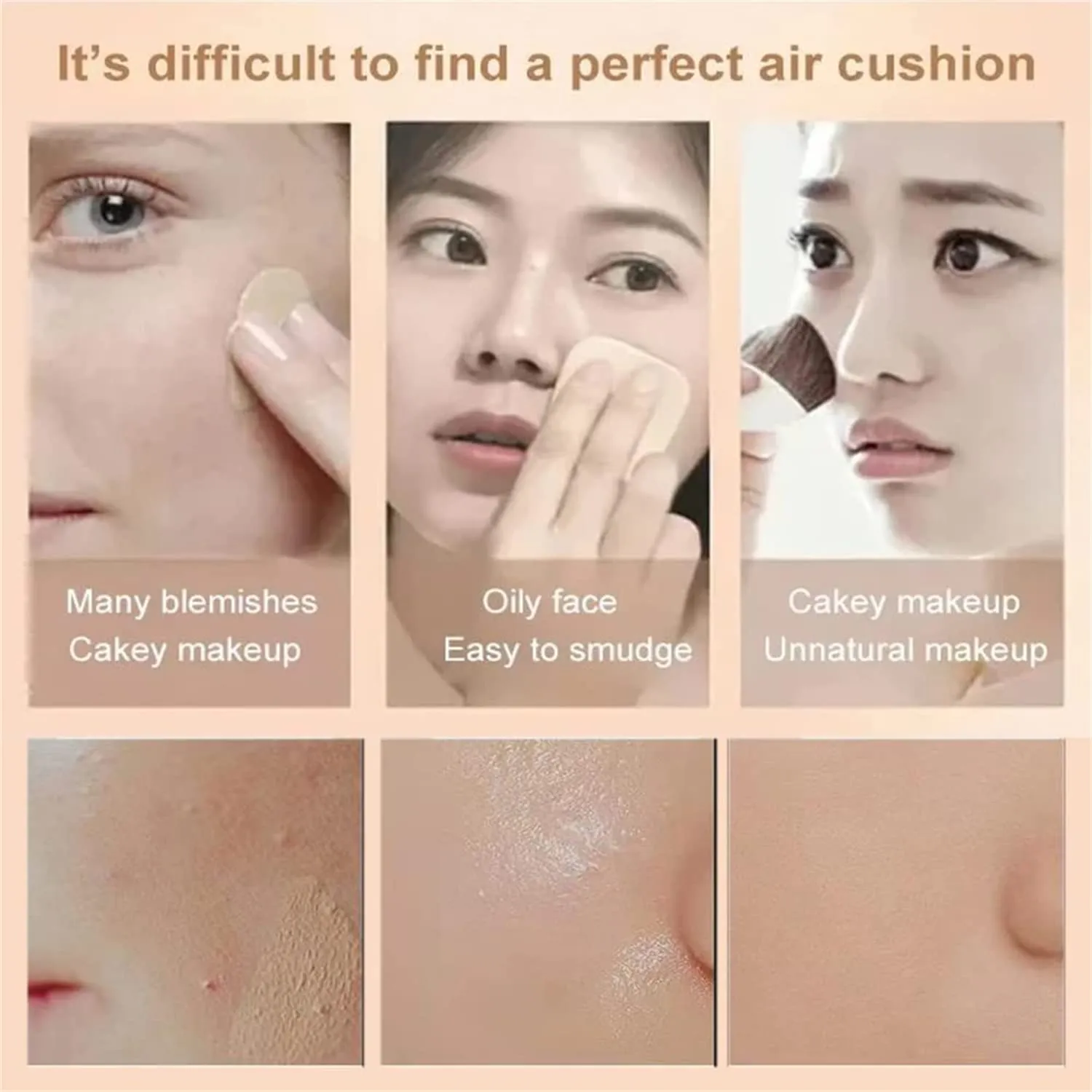 MZV Concealer Cushion Cream,Water Bead Tricolor Latte Concealer Cushion,MZV Water Bead Tricolor Latte Concealer Cushion,Moisturizing Essence Foundation (Natural Whit-3PCS)