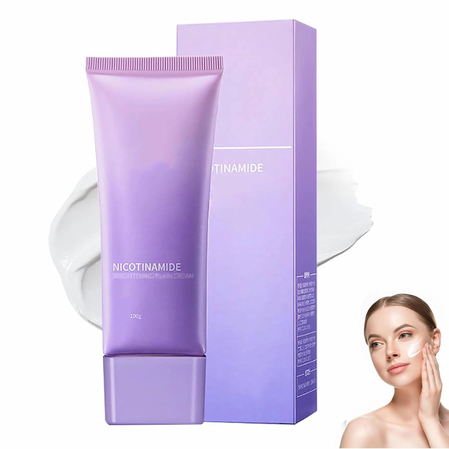 Niacinamide facial primer, contains vitamin C brightening cream, smooth concealer, five-in-one multifunctional, even skin tone, no fake whitening cream, suitable for all skin types