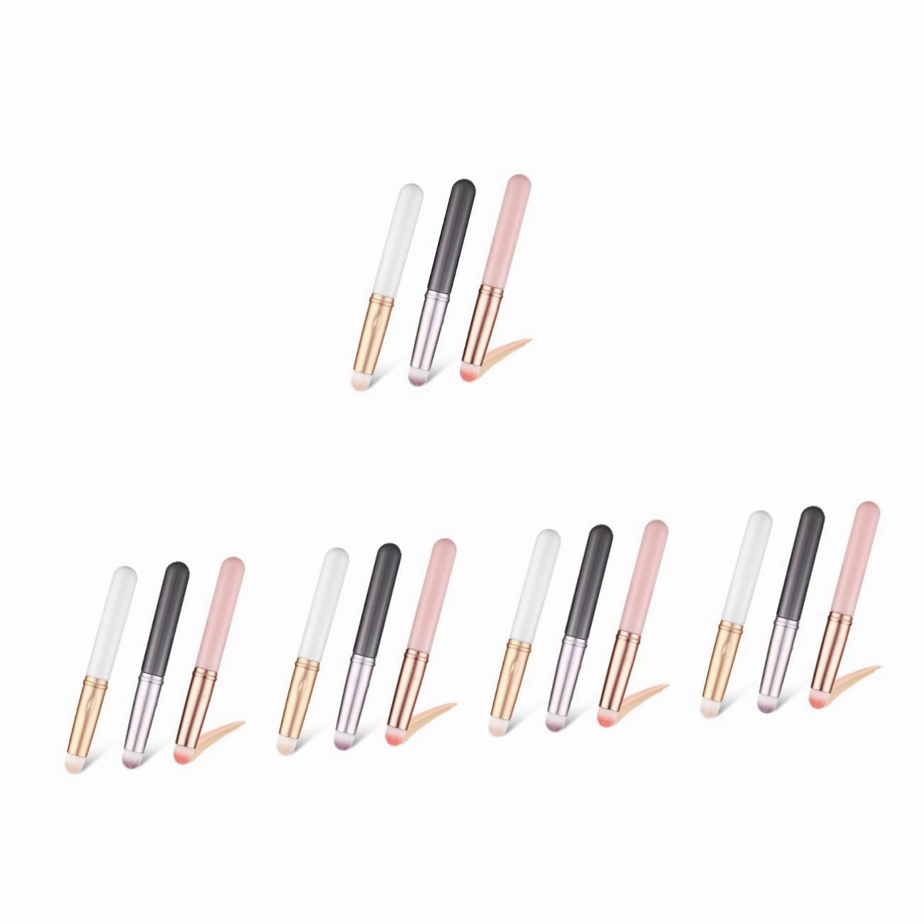 NOLITOY 15pcs Concealer Brushes Lids Soft Synthetic Makeup Tools for Precise under Eye and Lip Coverage for Liquid Powder Cosmetics Travel-friendly Design