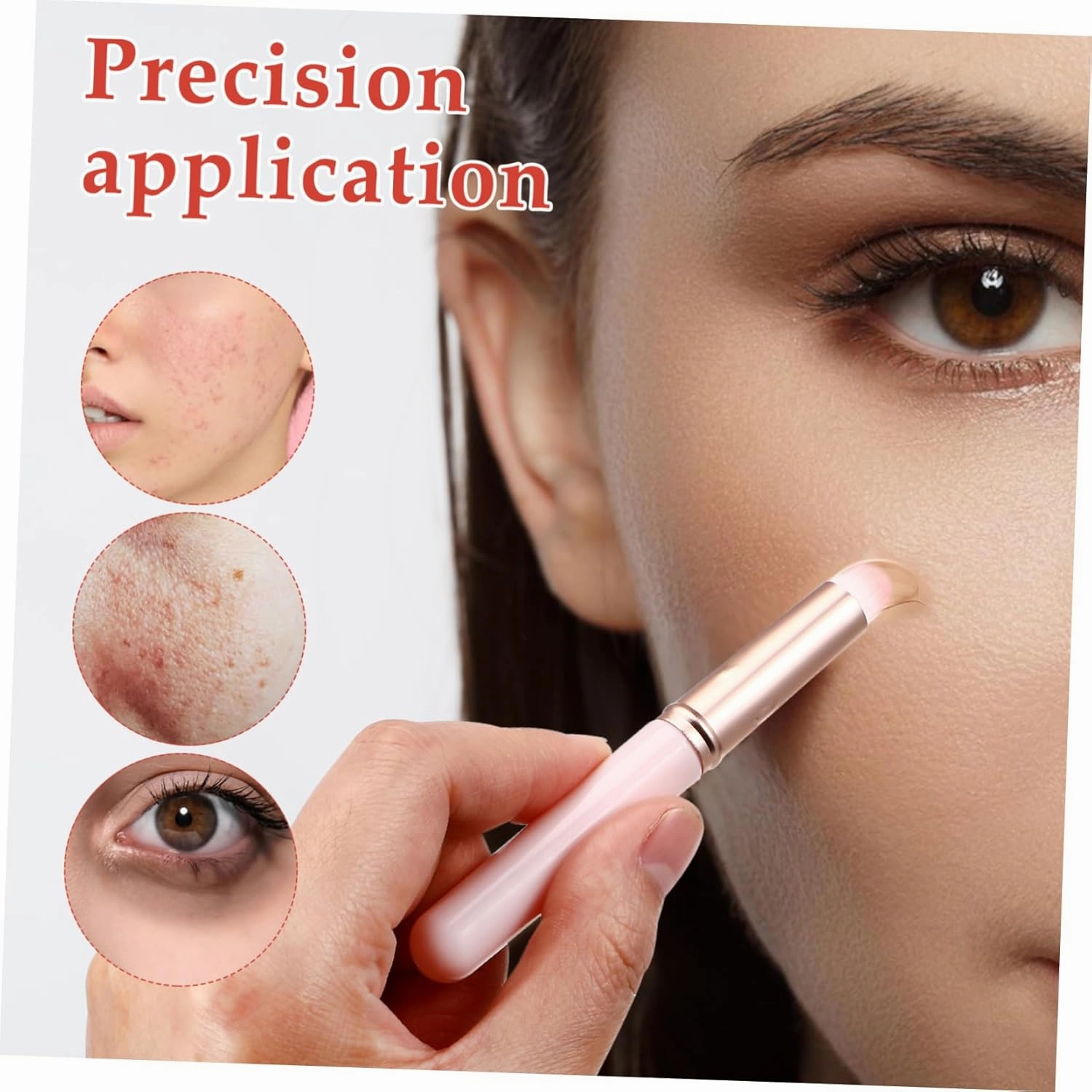 NOLITOY 15pcs Concealer Brushes Lids Soft Synthetic Makeup Tools for Precise under Eye and Lip Coverage for Liquid Powder Cosmetics Travel-friendly Design