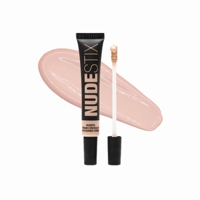 Nudestix NudeFix Cream Concealer, Lightweight Liquid, Natural Finish Makeup, Hydrating, Brightening, Under Eye Dark Circle Corrector, Reduces Redness and Blemishes, 0.34 fl oz (10 ml)