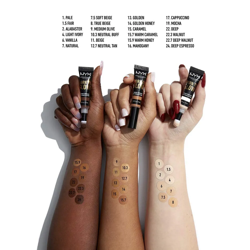 NYX PROFESSIONAL MAKEUP Born To Glow Radiant Concealer, Medium Coverage - Warm Caramel