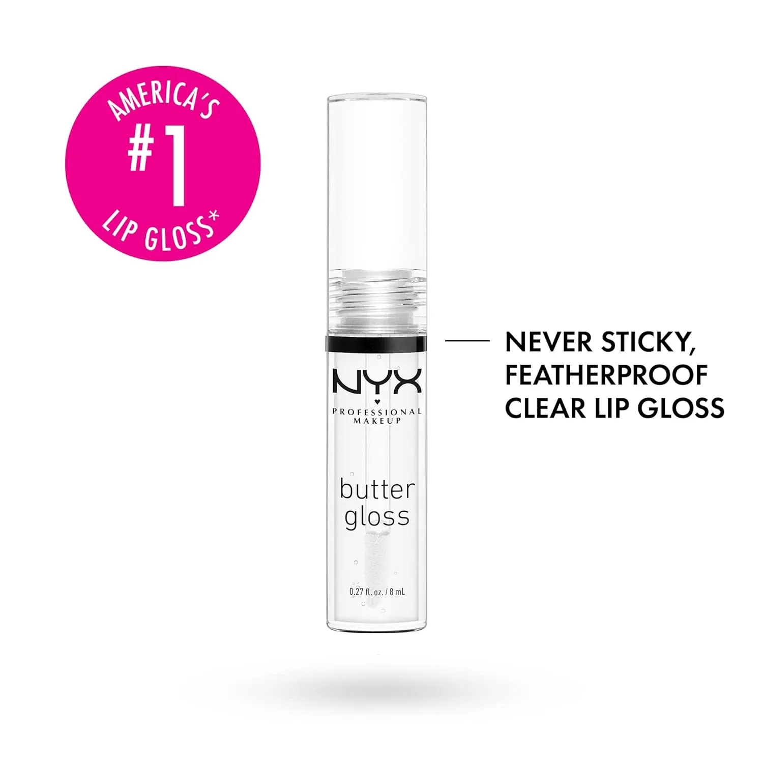 NYX PROFESSIONAL MAKEUP Slim Lip Pencil (Peakaboo Neutral)   Butter Gloss (Sugar Glass, Clear), 3-Pack Bundle