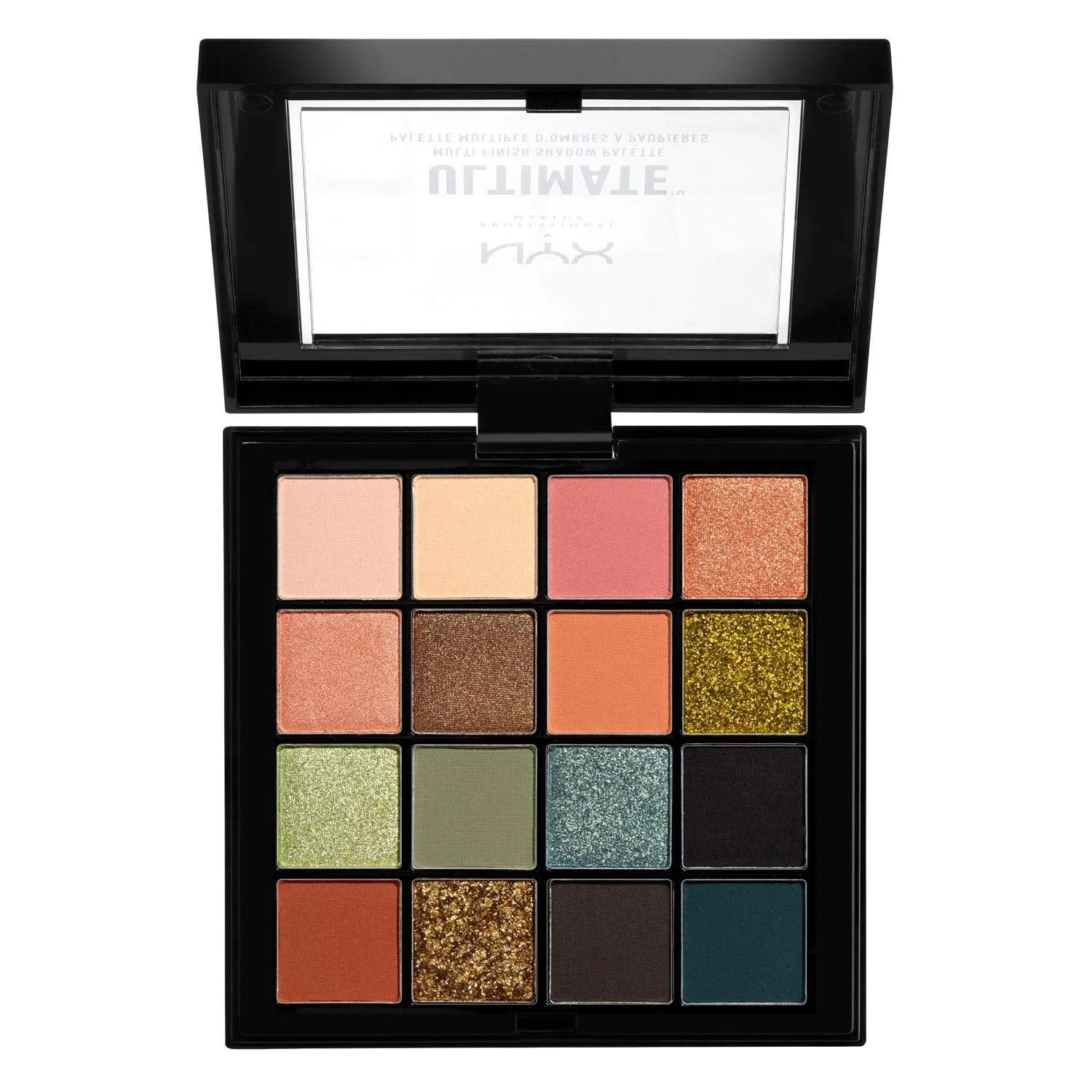 NYX Professional Makeup Ultimate Eye Shadow Palette, Pressed Pigments, Vegan Formula, 16 Shades, Matte, Satin, Metallic, Shade: Ultimate Utopia
