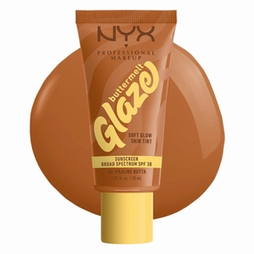 NYX PROFESSIONAL MAKEUP Buttermelt Glaze Soft Glow Skin Tint   SPF 30, Up To 12HR Wear, 06 Praline Butta