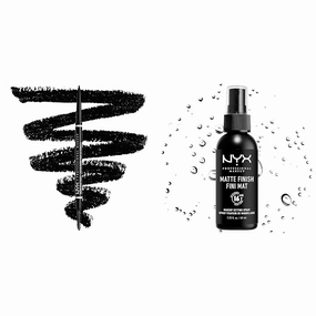 NYX PROFESSIONAL MAKEUP Micro Brow Pencil Black and Makeup Setting Spray 16HR Matte Finish