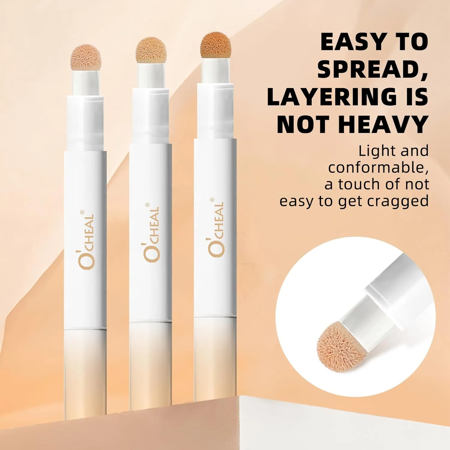 O'CHEAL Multi-Use Concealer, Under Eye Concealer, Lightweight, Long-Lasting, Full Coverage, Hydrates, Cruelty-Free & Vegan, Highlights (03#Natural Color, 1 Pcs)