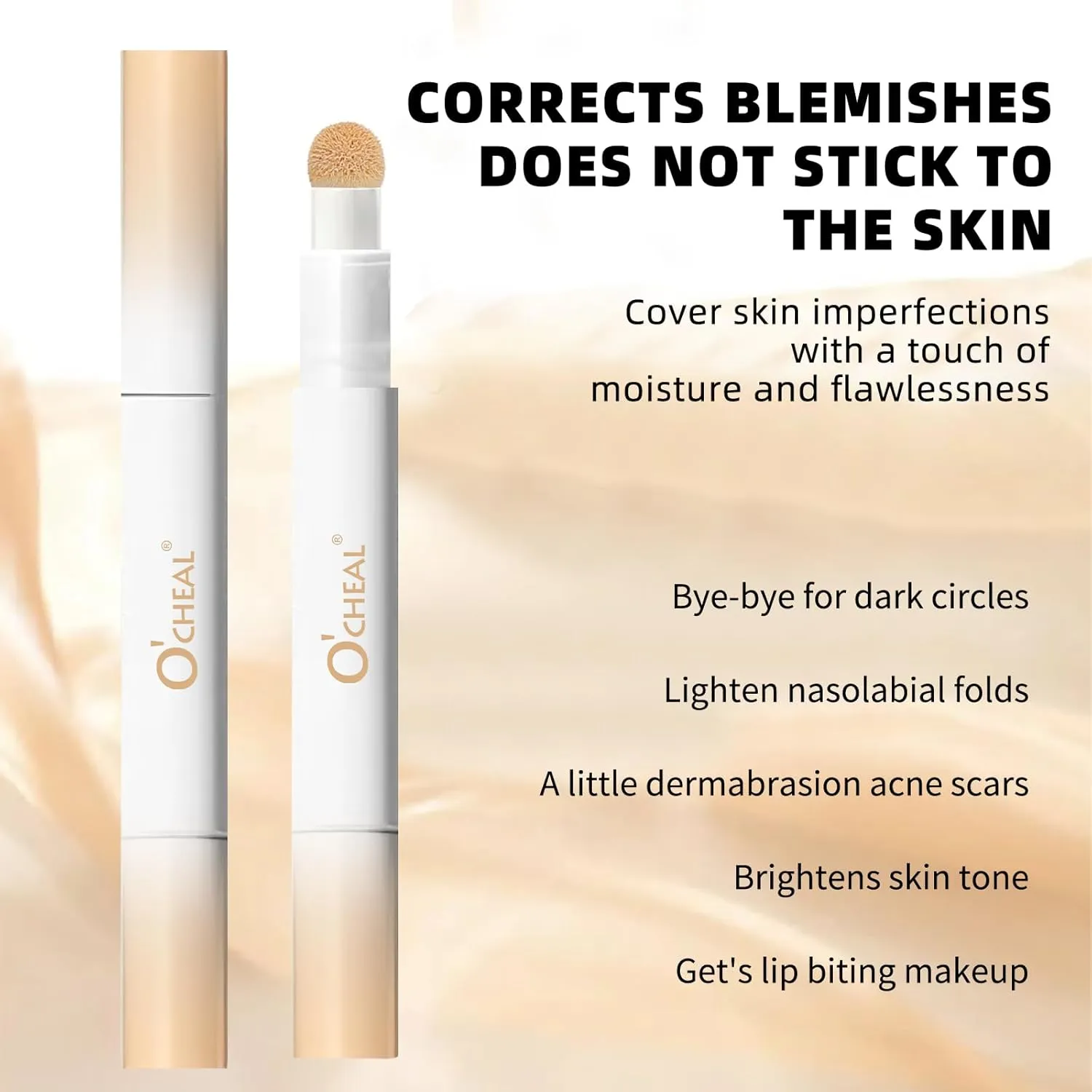 O'CHEAL Multi-Use Concealer, Under Eye Concealer, Lightweight, Long-Lasting, Full Coverage, Hydrates, Cruelty-Free & Vegan, Highlights (03#Natural Color, 1 Pcs)
