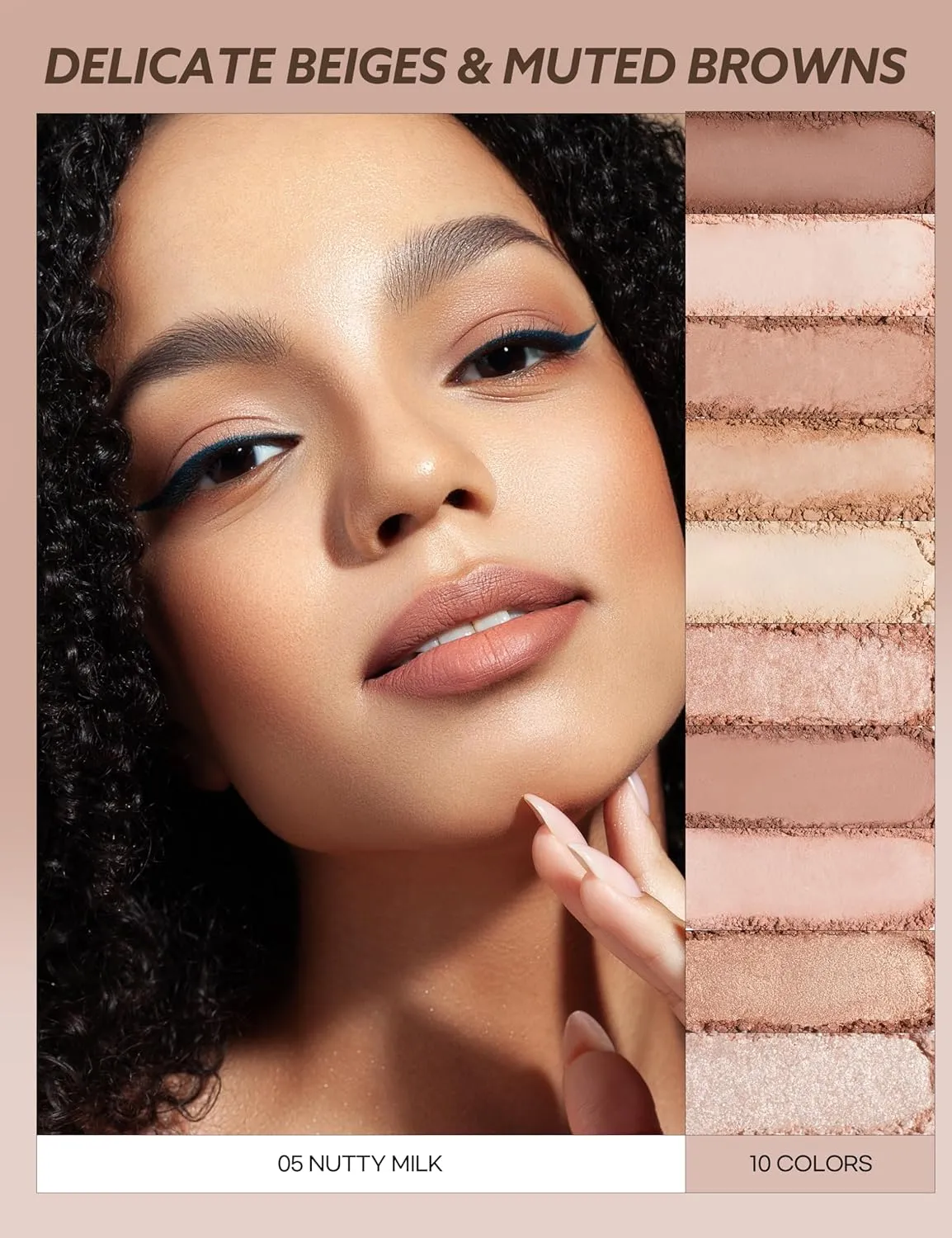 Peach C Seasonal Blending Eyeshadow Palette 05 Nutty Milk | Neutral Beige & Nutty Browns with Matte, Shimmer & Glitter Finishes | K-Beauty Palette for Natural Contour Eye Looks