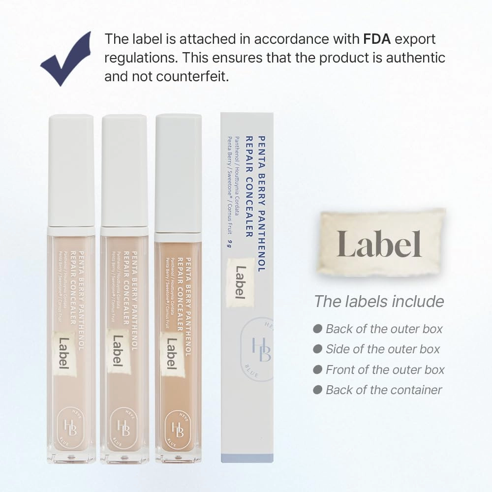 Penta Berry Panthenol Repair Concealer 22-23 BEIGE - Lightweight, Full Coverage Dark Circles, Acne&Blemishes, Vegan, Sensitive Skin, Korean Makeup, Non-clogging Pores