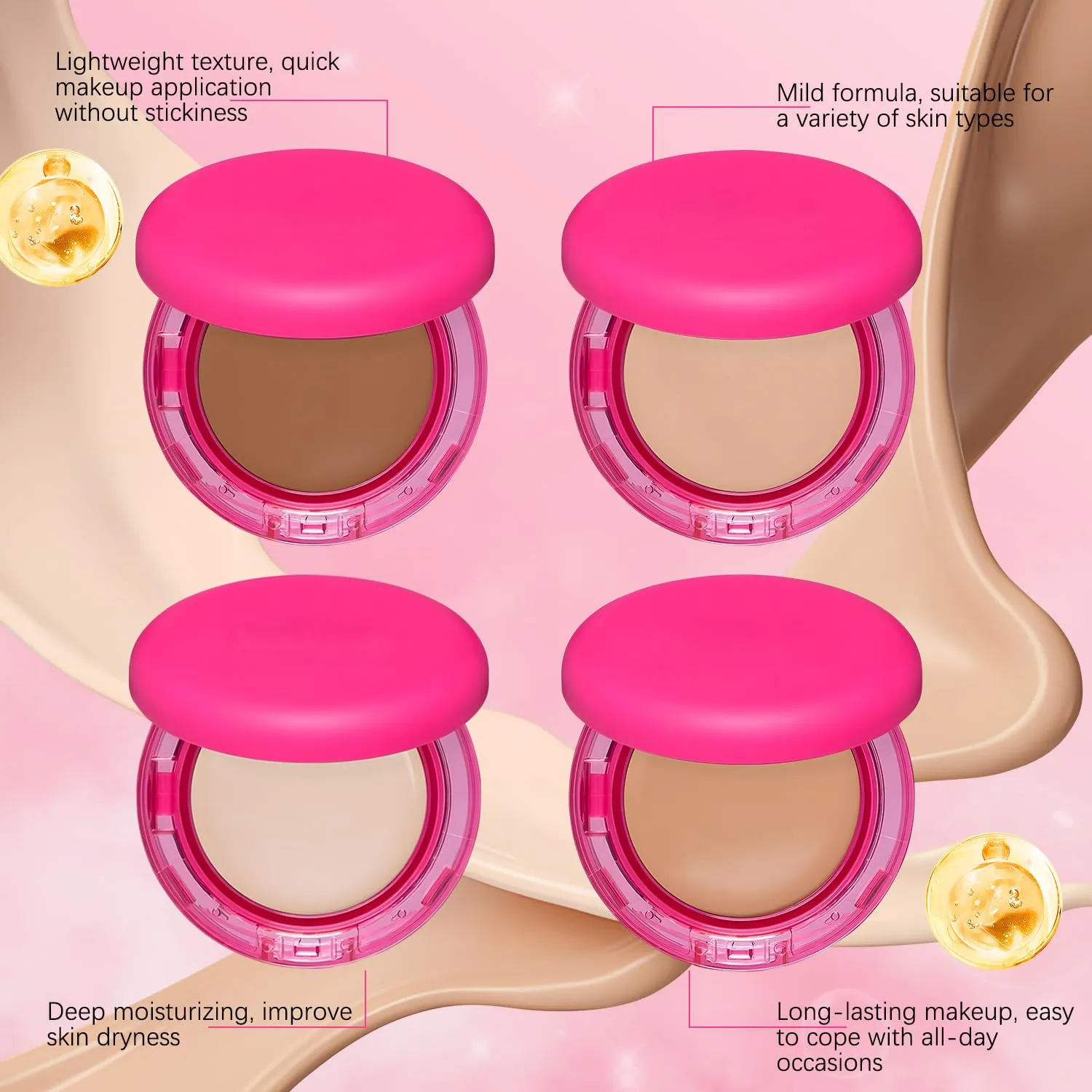 Peptide Bounce Foundation – Hydrating, Age-Defying Foundation for Mature Skin And All Skin Types, Vegan, Clean, Natural, Medium Buildable Coverage, Satin Finish (Light)