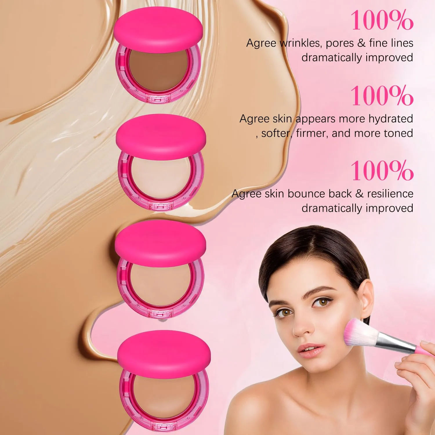 Peptide Bounce Foundation – Hydrating, Age-Defying Foundation for Mature Skin And All Skin Types, Vegan, Clean, Natural, Medium Buildable Coverage, Satin Finish (Light)