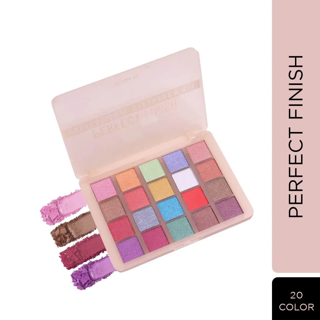 Perfect Finish Professional Eyeshadow Pigmented Colors | Long Wearing And Easily Blendable Eye Makeup Palette | Multicolor - 25Gm | Shimmery & Glitter Finish (Natural)
