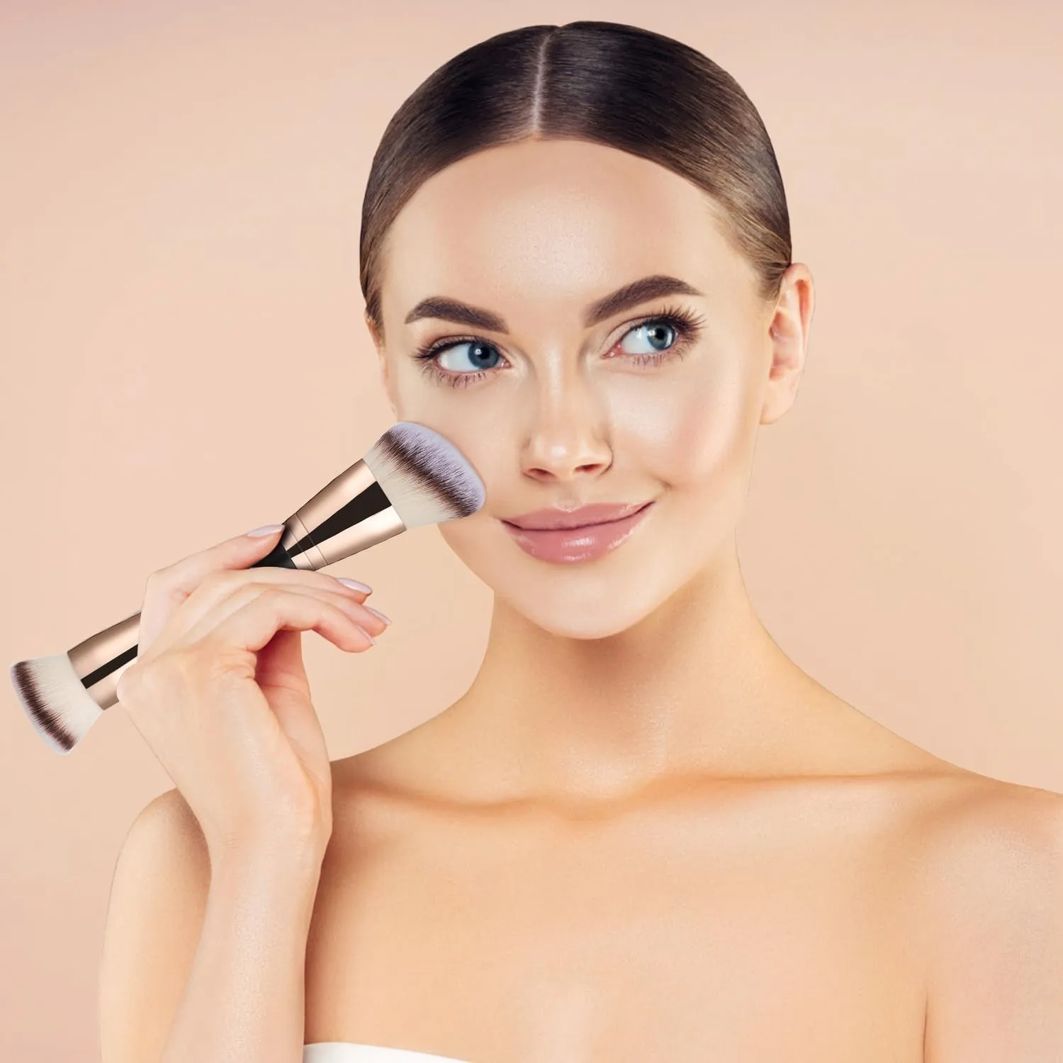 PHOERA Foundation 3-in-1 Contour Makeup Kit - Highlighter, Blush & Bronzer Sticks for Sculpting Cheeks (Porcelain/Nude)