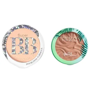 Physicians Formula Super BB All-in-1 Beauty Balm Powder, Light/Medium, 0.29 Ounce with Murumuru Butter Bronzer, 0.38 Ounce